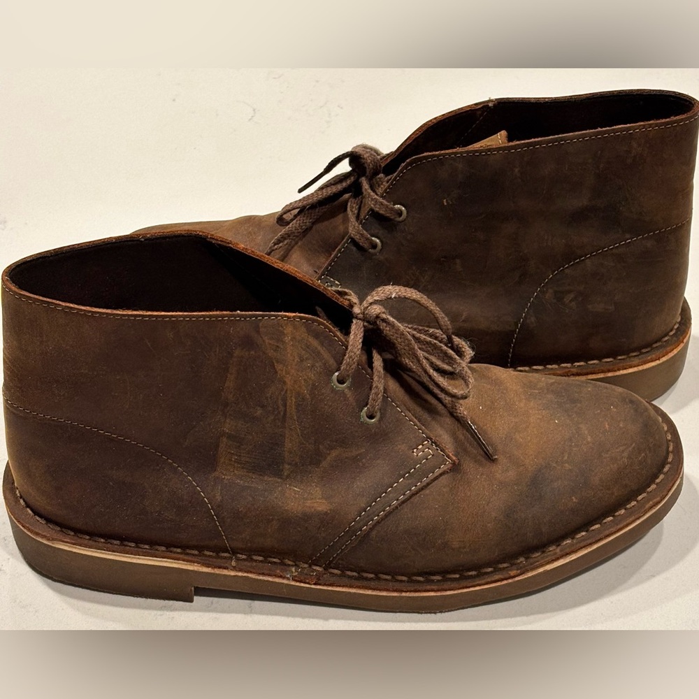 CLARKS Bushacre 2 Men's Chukka Boots Distressed Brown Leather Lace-up Size 9.5 - Picture 3 of 8